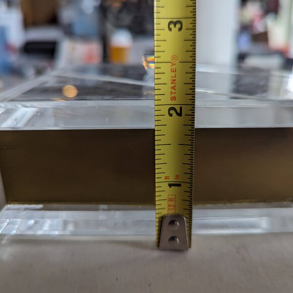 Clear with Faux Gold Accent Acrylic Heavy Square Dresser/Jewelry Box - Picture 8 of 8